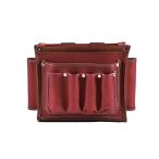 広島 本革製腰袋 240 ブラウン 幅260×高220×奥行140mm 198-17