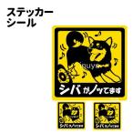 ステッカー （ ノッてます 正方形 セット 大1枚小2枚 ） 黒柴犬 小型犬 車 犬屋 いぬや
