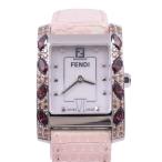ショッピング文字盤カラー フェンディ 7000L クラシコ クォーツ レディース 腕時計 カラーストーンベゼル シェル文字盤 純正革ベルト【いおき質店】