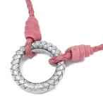 Bottega Veneta ボッテガヴェネタ イントレチャート ネックレス シルバー925 ピンク系【いおき質店】