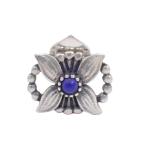 GEORG JENSEN George Jensen 1998 ушной зажим серьги серебряный 925/ лазурит одна сторона уголок только [... ломбард ]