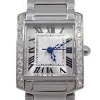 Lunage ルナージュ ダイヤ0.60ct入り スクエア型ケース クォーツ レディース 腕時計 シルバー文字盤 純正SSベルト AD-018【いおき質店】