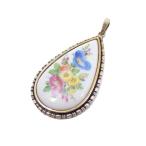 MEISSEN Meissen цветок подвеска с цепью серебряный 925 Gold GP[... ломбард ]