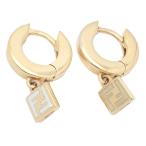 FENDI フェンディ フォーエバーフェンディ フープ ピアス ゴールド色金具 ホワイト系【いおき質店】