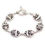 JUSTIN DAVIS Justin Davis двойной Spirit Skull Crown браслет серебряный 925/ прозрачный Stone [... ломбард ]