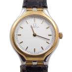 ショッピングオメガ オメガ デビル シンボル クォーツ レディース 腕時計 18Kベゼル 白文字盤 純正革ベルト【いおき質店】