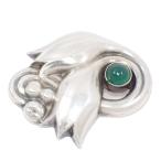 GEORG JENSEN ジョージジェンセン 100A ブローチ シルバー925/グリーンアゲート【いおき質店】