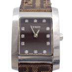 フェンディ 7000L クラシコ クォーツ レディース 腕時計 12Pダイヤ入りブラウン文字盤 純正ズッカ柄ベルト【いおき質店】管理2