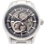 BULOVA ブローバ クラシック サットン 自動巻き メンズ 腕時計 スケルトン 黒文字盤 純正SSベルト 96A208【いおき質店】