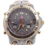 タグホイヤー S/el セナモデル クロノグラフ クォーツ メンズ 腕時計 コンビ アナデジ グレー文字盤 純正SSベルト CG1122【いおき質店】