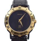 グッチ 3200L クォーツ レディース 腕時計 ブラック×ゴールド 純正革ベルト【いおき質店】