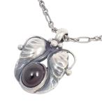 ショッピングジョージジェンセン GEORG JENSEN ジョージジェンセン 1994 ヘリテージコレクション イヤーペンダント ネックレス シルバー925/ガーネット【いおき質店】