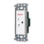  Panasonic WTL19223W advance серии 15A*20A двоякое применение . включено заземление (элект.) розетка (250V)( металл рамка-оправа есть )( керамика белый )