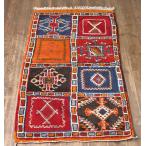 ショッピングモロッコ モロッコキリム・タズナフト/ヤストゥクサイズ 124x71cm 凹凸のあるパイル織りミックス