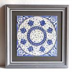  рукописный текст . плитка Турция керамика 1 листов сумма H31×W31×D1.5cm голубой цветок Turkish Hand Paint Tile