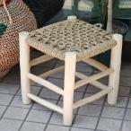 モロッコ 水草で編んだスツール 【現品お届け】<br>/座面30x31cm 高さ32.5cm moroccan straw stool