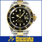 送料無料 ロレックス 16613LN サブマリーナ Y番 ブラック 裏蓋シール O.H. 仕上げ済 SS×K18 自動巻 rolex submariner