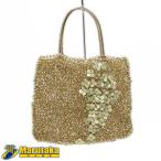 【アンテプリマ ワイヤーバッグ】スクエア シャンパンゴールド レザー フラワー レディース ハンドバッグ おしゃれ ANTEPRIMA 中古