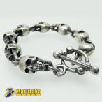 [ серебряный 925 Skull браслет ] каркас череп bo-n цельный SV925 примерно 23cm примерно 94.0g мужской аксессуары б/у 26-51-3