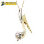 ハイヒール モチーフ ダイヤモンド 0.04ct ペンダント ネックレス イエローゴールド プラチナ 45cm 3.04g  逸品質屋 丸高 尼崎市