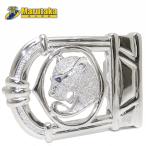  Panther узор сапфир бриллиант пряжка K18 WG 36.2g 0.70ct 0.78ct оценочная форма мужской редкий редкость Au 750 замечательная вещь ломбард 