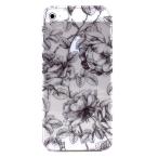 iPhone SE iPhone5s iPhone5 ケース 花柄 グレー クリア 薄型ケース 【オリジナルデザイン】