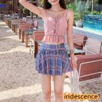 水着 レディース スカート水着 2点セット 体型カバー 水着 ドット水着 スイムウエア ビーチウェア 水泳 小胸 水着 可愛い 水着 チェック柄