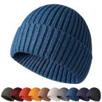 [M2Ma] [Amazonブランド] ニット帽 メンズ ビーニー 厚手 リブ編み ニット帽子メンズ レディース 兼用 フリーサイズ 良質レーヨン使用