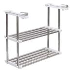 ショッピングキッチン 収納 キッチン収納 棚 伸縮はさみ棚2段 HM2-90L 田窪工業所