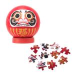 ジグソーパズル だるま 球体 のり不要 台座付 縁起物 丸い インテリア ギフト 正月 Yanoman パズル 60P パズころりん赤だるま 2003-515 やのまん