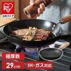 ショッピングフライパン フライパン 29cm IH ih 鉄 ガス 鉄製 鋳物 フライパン 極厚 軽量 取っ手一体型 鉄フライパン ガス火 直火 おしゃれ アイリスオーヤマ SCPT-F29