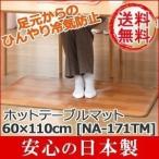 ホットカーペット 木目調 フローリング 60×110cm 撥水 防水 ホットテーブルマット 日本製 電気カーペット ホットマット 床暖房