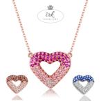 ハートネックレス グラデーション ピンク ブルー ブラウン ピンクゴールド シルバー レディース シルバー925 シンプル ジュエリー レディス アクセサリー