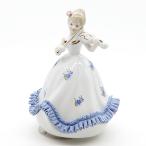 ショッピングオルゴール 陶器 レース 人形 オルゴール バイオリン ブルー 青 日本製 花のワルツ かわいい おしゃれ