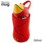 ショッピングサーモマグ サーモマグ 水筒 子供 キッズ ストロー カバー付き AM18-38 Animal Bottle RED トリ 鳥 キャラクター thermo mug