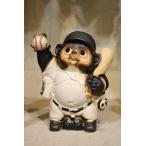 野球狸8号信楽焼 陶器 置物 たぬき 