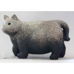でぶねこ (粉引風) 12号信楽焼 陶器 