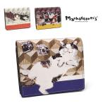 マンハッタナーズ 二つ折り財布 モノグラムパース 猫 レディース manhattaner's 075-1821 60サイズ 1年保証 プレケア特典