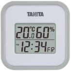 タニタ 温湿度計 時計 カレンダー 温度 湿度 デジタル 壁掛け 卓上 マグネット グレー TT-558 GY