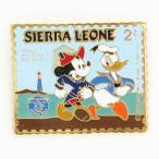 ディズニー　ミッキー＆ドナルド　スタンプ・ピン　1990年代リリース　Sierra Leone発行の切手がモチーフ