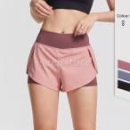  шорты йога одежда юбка-брюки женский Layered широкий hot йога пилатес спорт одежда бег брюки короткий хлеб свободно фитнес 