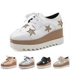  Loafer женский звезда рисунок оксфорды толщина низ .. обувь кожа обувь эмаль manishu взрослый casual 7cm каблук гонки выше платформа ножек длина UP