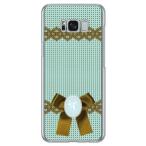 Galaxy S8+ ケース ドット×カメオ グリーン スマホケース (受注生産)