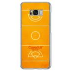 Galaxy S8+ ケース 女子 ラクロス オレンジ スマホケース (受注生産)