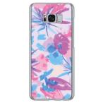 Galaxy S8+ ケース ピンクフラワーズ ドローイング スマホケース (受注生産)