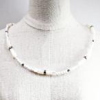 ネックレス天然石マザーオブパールホワイト白ハンドメイド日本製パワーストーン...