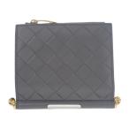 ショッピングヴェネタ ボッテガヴェネタ BOTTEGA VENETA ソルスティス スモール 788055 二つ折り財布 イントレチャート グレー メンズ【中古】【Aランク】