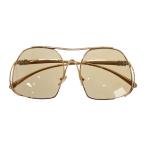 ショッピングMIUMIU ミュウミュウ MIUMIU スクエアサングラス SMUA55 アイウェア メタル ゴールド レディース 春夏 旅行 ケース付き【中古】【Aランク】