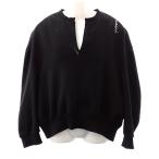  Marni MARNI men DIN g вышивка Logo V шея 38 FLJE0218S1 спортивная фуфайка стежок хлопок черный женский [ б/у ][A разряд ]