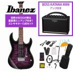 Ibanez / GRX70QA-TVT Transparent Violet Sunburst GIO Series 入門用 豪華なキルトトップ   BOSS KATANA MINI アンプ付き13点セット！